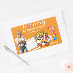 Orange Smiling Blonde Woman Fries Family Fun Sticker