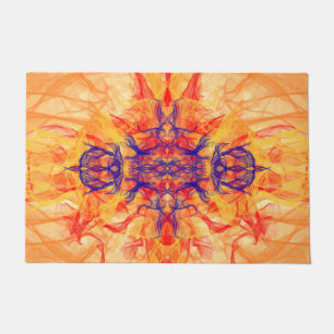 ORANGE SMOKE - Fractal Art - Doormat