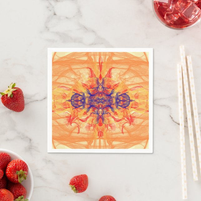 ORANGE SMOKE - Fractal Art - Napkins (Insitu)