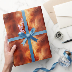 Orange Smoke Wrapping Paper