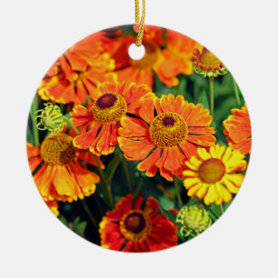 Orange Sneezewort Motivational Quote Ceramic Ornament