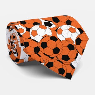 Orange Soccer Ball Collage - Two Side Print Tie
