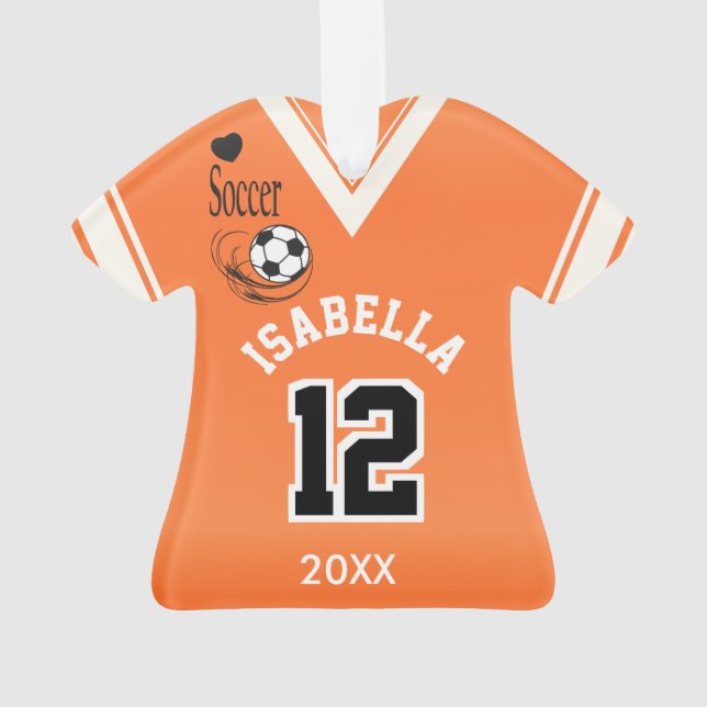 Orange Soccer Ornament (Back)