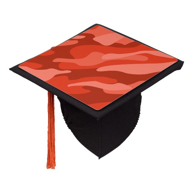 Orange Soda Monocolor Camo Graduation Cap Topper (Angled)