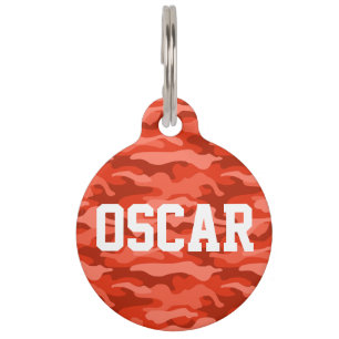 Orange Soda Monocolor Camo Pet Tag
