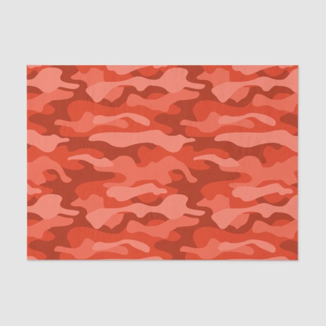 Orange Soda Monocolor Camo Tissue Paper (Front)