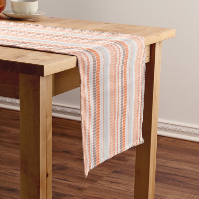 Orange Soft Stripes 14" X 72" Table Runner (In Situ)