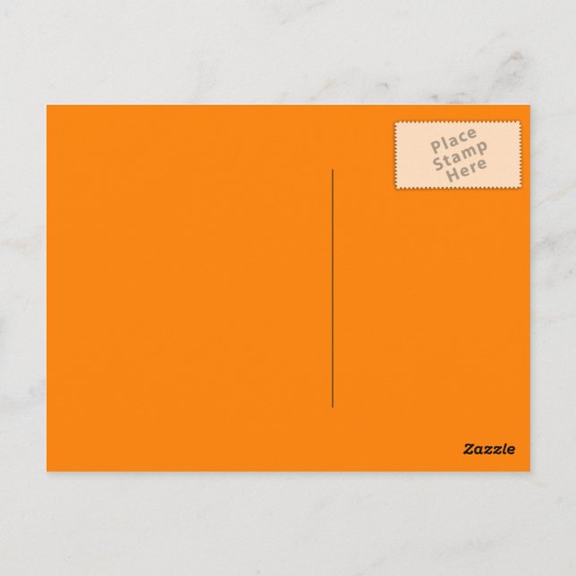 Orange Solid Colour Postcard (Back)