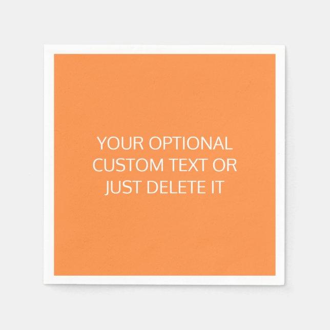 Orange solid colour trendy coctail party palette napkin (Front)