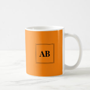 Orange solid colour with monogram coffee mug