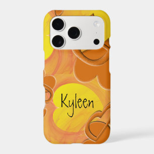 Orange Solid Hollow Shadow Hearts Personnalisé