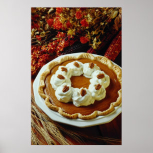 Orange Sour cream pumpkin pie flowers Poster