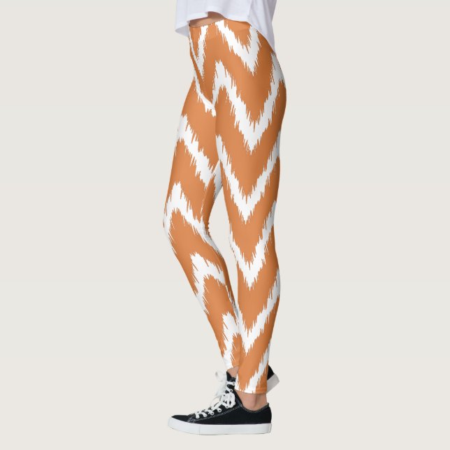 Orange Southern Cottage Chevrons Leggings (Left)