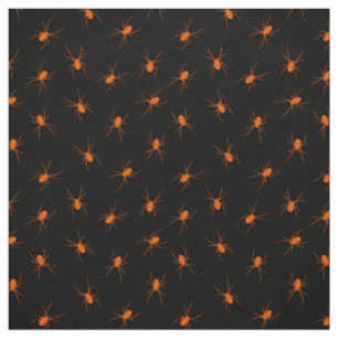 Orange Spider Happy Halloween Modern Fabric
