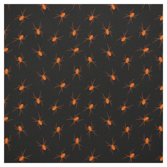 Orange Spider Happy Halloween Modern Fabric (Swatch)