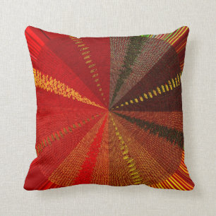 Orange Spiral Vortex Throw Pillow