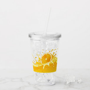Orange Splash & Orange Slice Acrylic Tumbler
