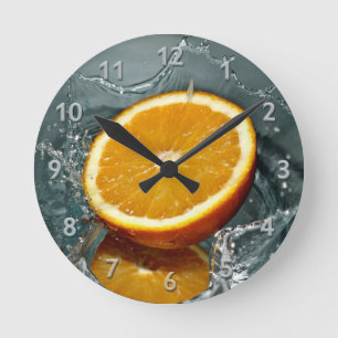 Orange Splash wall clock