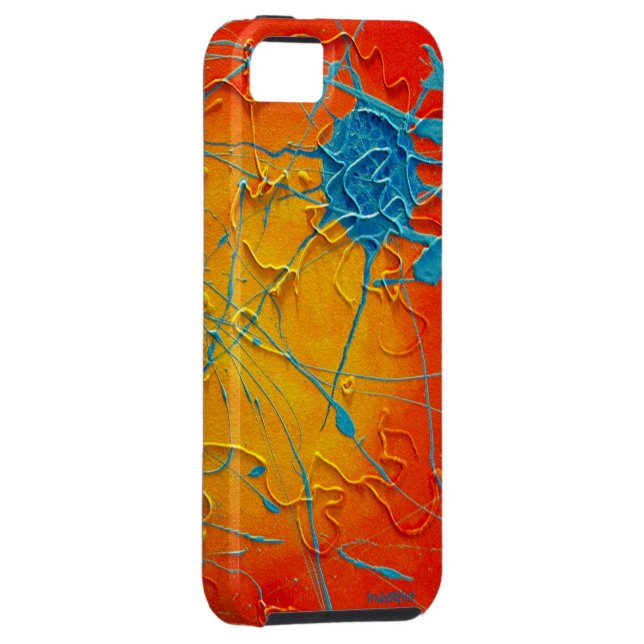 Orange Splattered iPhone 5 Case (Back/Right)