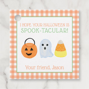 Orange Spook-tacular Halloween Spooky Trick Treat Favour Tags