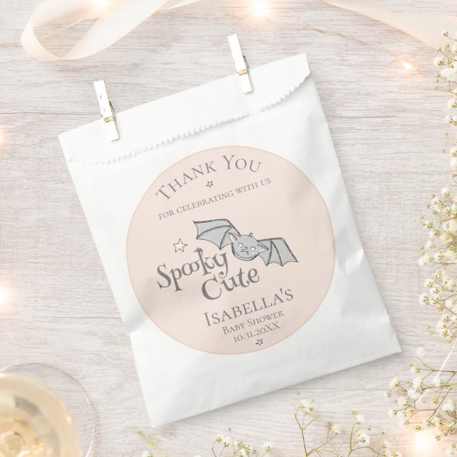 Orange Spooky Cute Bats Baby Halloween Favour Bag (Clipped)