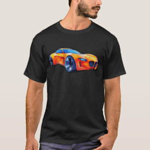 Orange Sports Car Concept Pencil Sketch T-Shirt