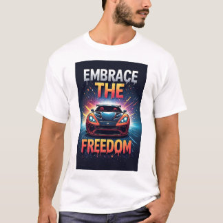 🏎️ Orange Sports Car Embrace Freedom Art T-Shirt