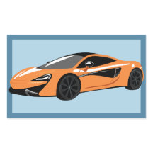 Orange Sports Car Invitation