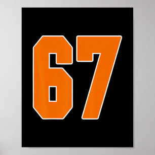 Orange Sports Number 67 Jersey Uniform Player Fan Poster
