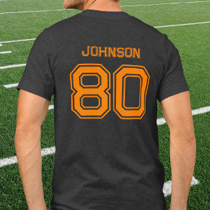 Orange Sports Team Custom Name, Number, Team Black Tri-Blend Shirt
