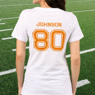 Orange Sports Team Custom Name, Number, Team Name Tri-Blend Shirt