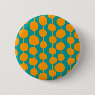 Orange Spots and Lines 2 Inch Round Button