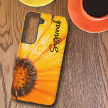 Orange Spring Flash African Daisy Close-Up Photo Samsung Galaxy Case<br><div class="desc">Easily customize the lovely floral design by adding text like a name, quote or saying. This case is adorned with this bright, wet Spring Flash orange African Daisy close-up photograph that bloomed in my garden one spring. Personalize the template field with your information, remove text or edit using the design...</div>