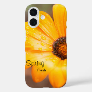 Orange Spring Flash African Daisy Photo Custom iPhone 16 Case
