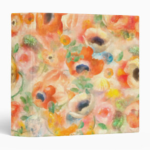 Orange Spring Flowers Binder