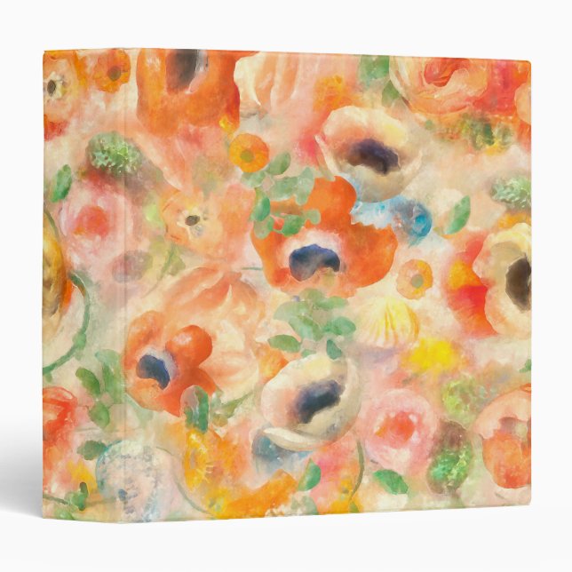 Orange Spring Flowers Binder (Front/Spine)