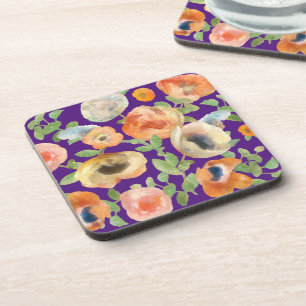 Orange Spring Flowers Coaster
