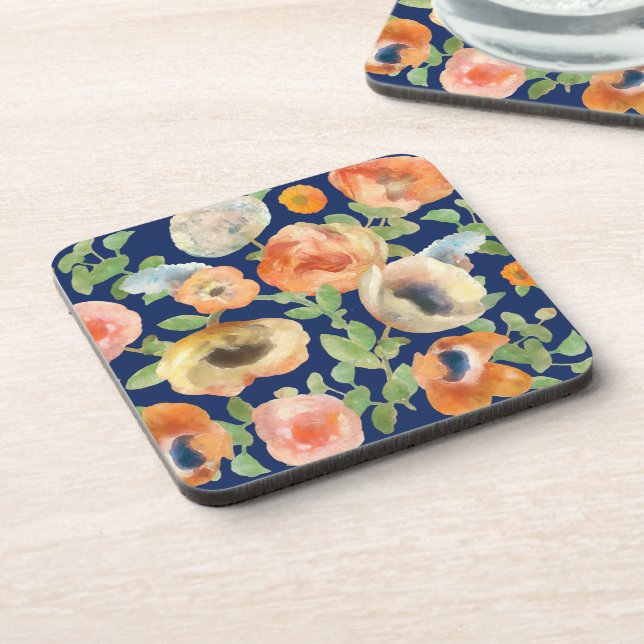 Orange Spring Flowers Coaster (Left Side)