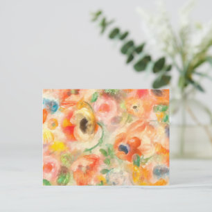 Orange Spring Flowers Holiday Postcard