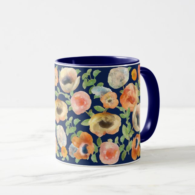 Orange Spring Flowers Mug (Front Right)