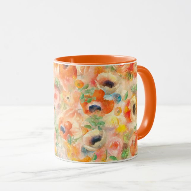 Orange Spring Flowers Mug (Front Right)