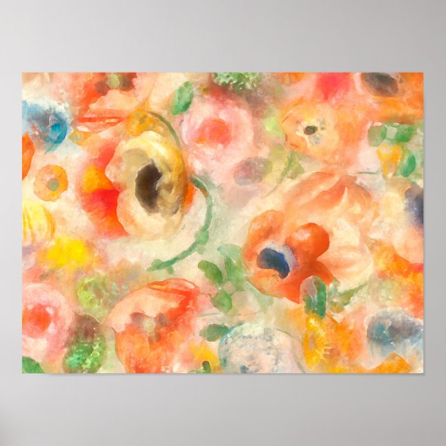 Orange Spring Flowers Poster (Front)