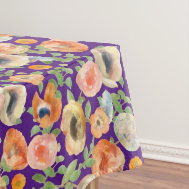 Orange Spring Flowers Tablecloth (In Situ)