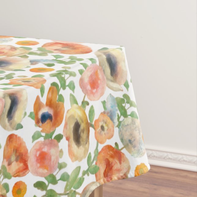 Orange Spring Flowers Tablecloth (In Situ)
