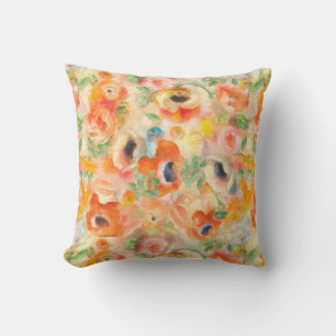 Orange Spring Flowers Throw Pillow