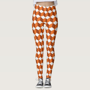 Orange Square: Abstract Vintage Background Leggings