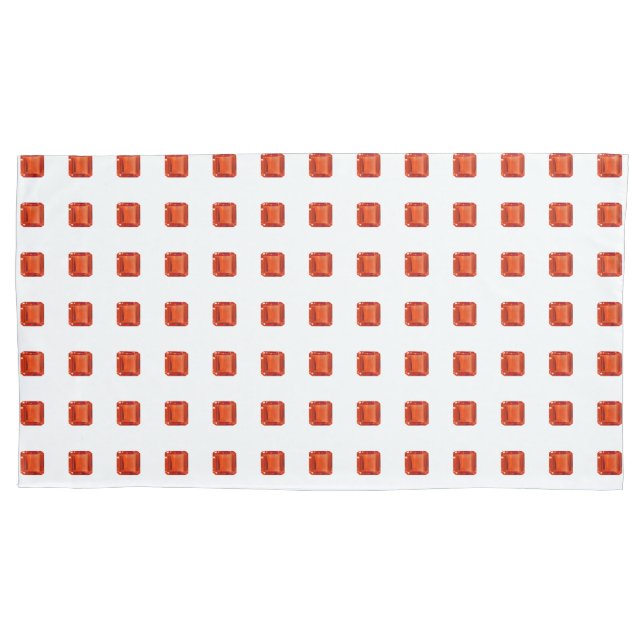 Orange Square Pattern Pillowcase (Front-Left)