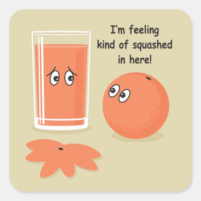 Orange Squash Square Sticker (Front)