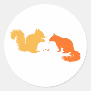 Orange Squirrels Classic Round Sticker
