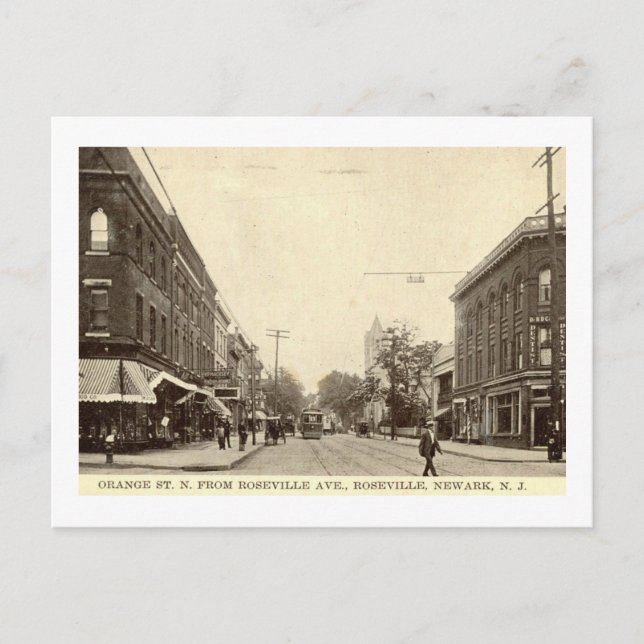 Orange St., Newark, New Jersey Vintage Postcard (Front)